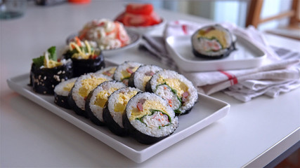 Korean roll Gimbap, Asian cuisine