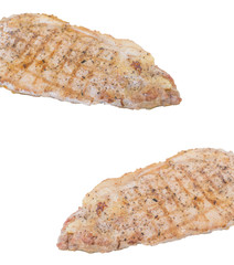 Rib eye steak isolated on the white background with clipping path