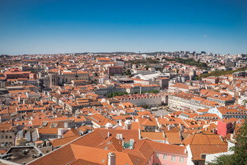 Fototapeta na wymiar Lisbon cityscape aerial view panorama
