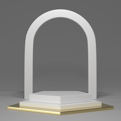 3d render image mock up podium for add product or cosmetic brand.