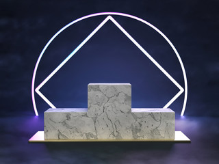 3d render image of podium showcase on futurism light background