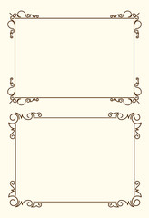 Pair of elegant very simple, but stylish calligraphy vector frames for your design.