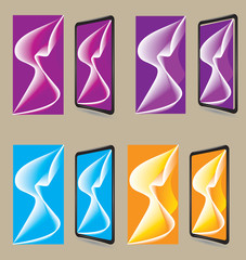 Set of Vector Gradient Background Texture. Template for wallpaper, brochure, smartphone screen, mobile app