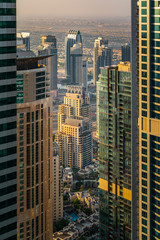 Fototapeta na wymiar View through Dubai skyscraper