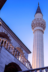 The image shows part of the mosque