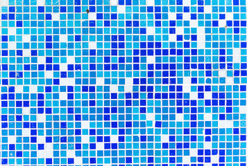 Beautiful blue mosaic in the park
