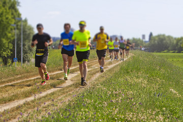 Outdoor cross-country running blurred motion