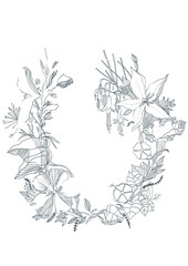 flowers illustrations, elements for designing