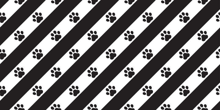 dog paw seamless pattern footprint vector stripes french bulldog icon scarf isolated cartoon repeat wallpaper tile background illustration doodle design