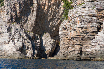 Cliff rock formation  on the sea shore