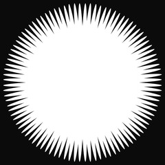 Cartoon template Black and White abstract manga frame, line background, radial speed superhero action, flash comic book vector illustration element. Surprise scene. Circular starbust explosion texture