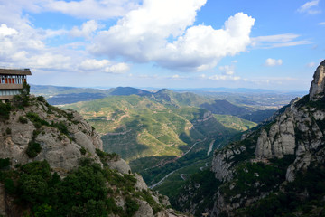 Landscape view  from Montserrat monastery. Spain