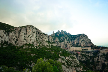 Fototapeta na wymiar Montserrat monastery. View from Creu de Sant Miquel. Spain