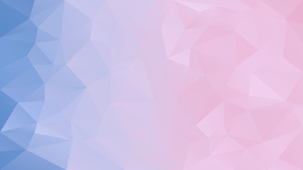 vector abstract irregular polygon background - triangle low poly pattern - baby blue and cute pink color