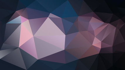 vector abstract irregular polygon background - triangle low poly pattern - dark night black purple violet mauve pink color