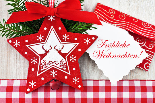 German: Merry Christmas and decoration background - Powered by Adobe