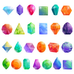 Jewel icons set. Cartoon set of jewel vector icons for web design