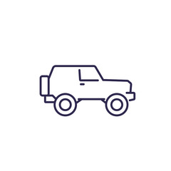 off-road car, 4wd suv line icon
