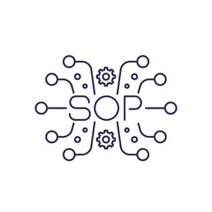 SOP icon, Standard Operating Procedure, line vector