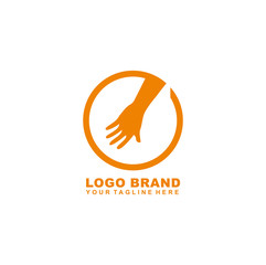 hand logo in a circle