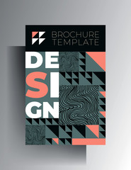 Template geometric cover, poster, brochure. Modern design in pastel colors with hand-drawn textural elements. Vector 10 EPS.