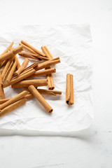 Fresh cinnamon sticks close-up, spice