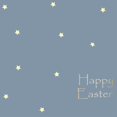 Happy Easter Greeting Card with golden message.