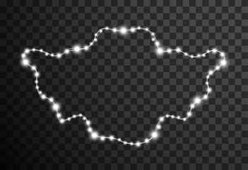 Christmas lights isolated on transparent background, vector illustration