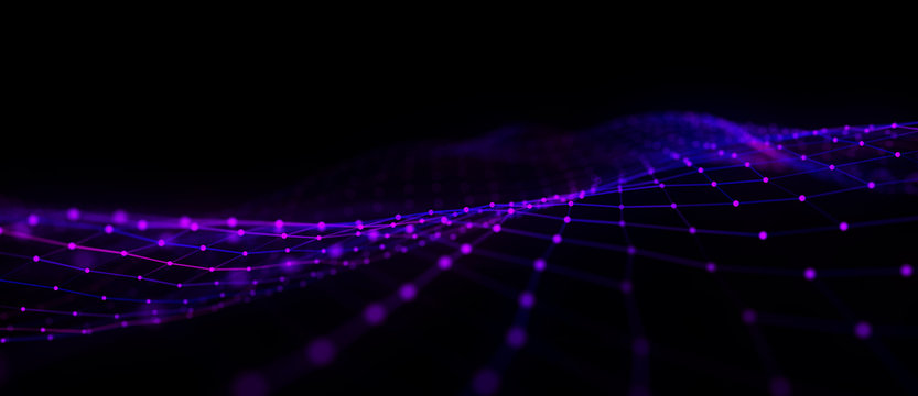 Network connection structure. Big data digital background. Science background with connected dots and lines. 3d rendering.