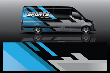 Van Car decal wrap design vector. Graphic abstract stripe racing background kit designs for vehicle, race car, rally, adventure and livery - Vector © Combo Wrap