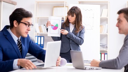 Business meeting with employees in the office