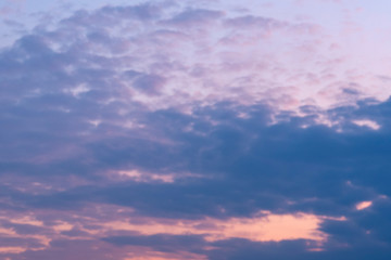 Purple sunset with dramatic cloudscape. Background image..