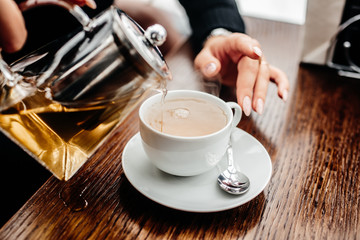 Tasty breakfast in a cafe