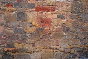 Old stone wall typical of Alsace