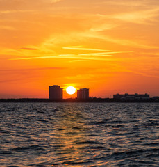 Sunset between building in Palm Beach