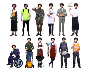 Obraz premium group of working people in front of a white background