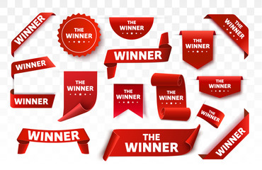 Winner tags isolated. Red banners - 300222052