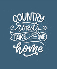 Country Music lettering quote for festival live event poster Concept. Textured Illustration. Funny slogan for cowboy print design.