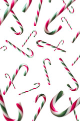 Red, green and white candy canes.