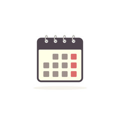 Calendar vector icon isolated on white background