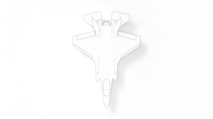 Modern fighter jet 3d rendering isolated in white background