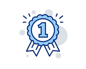 Reward Medal line icon. Winner achievement or Award symbol. Glory or Honor sign. Linear design sign. Colorful reward icon. Vector