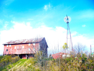 Red Barn and Windmill