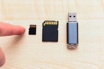 Set of equipment for storage information .Transfer or backup data. The devices for store data flash...
