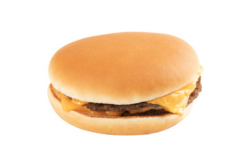 a fresh tasty cheeseburger isolated on a white background. fast food.