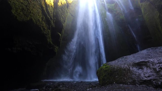 Perfect view of famous powerful Gljufrabui waterfall.