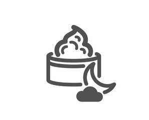Skin care sign. Night face cream icon. Cosmetic lotion symbol. Classic flat style. Simple night cream icon. Vector