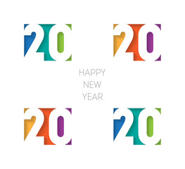Happy new year 2020 banner. Brochure or calendar cover design template. Cover of business diary for 20 20 with wishes.