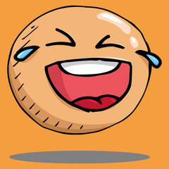 Smiling face icon. Face with a smile. Vector illustration of a laughing face. Hand drawn laughing face.