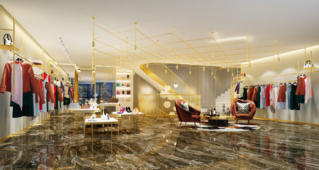 3d render of fashion store